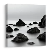 Slika minimalistična obala s skalami - 30x30