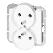 Ugradbena dvostruka uticnica 2x2P+E Pearl, 16A, 250V, PT-6 PR, bijela