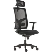 Pisarniški stol GAME Boss SYN črn (Bombay 02) + nastavljiv PDH + nasloni za roke P44