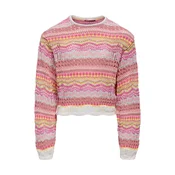 ONLY GIRLS Pulover KOGLOUISE pastelno modra/temno rumena/roza