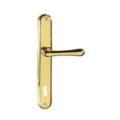 Okovje za vrata TWIN ELEGANT BA 1220 (A), gonilka levo/krogla, Odprtina za cilindrični vložek PZ, Twin A (polirana medenina), 90 mm