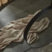 AYTM ogledalo Circum, sivo/črno, O 70 cm, steklo, MDF les - Dizajn - sivo-dimno, črno