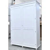 Casa Padrino country style bedroom cabinet white 200 x 70 x H. 270 cm - Solid wood wardrobe with 2 doors - Solid wood bedroom furniture - Country style furniture