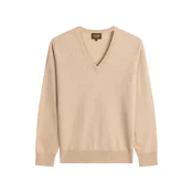 GOBI Cashmere Pulover Womens Timeless Cashmere V-Neck Sweater bež