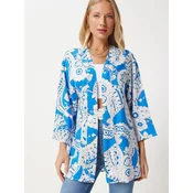 Happiness Istanbul Ženski Plavo-Beli Šareni Viskoza Kimono EN00615, Plavo-Belo / Plavo