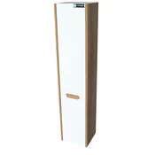 Lapino Konzolna Ormar za kupatilo sa korpom 35x150cm, Flora drvo, Beli