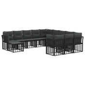 Set vanjskih sofa 12 pcs Crna i tamno siva Poliester