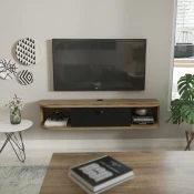 HANAH HOME TV polica Ibarra Black Oud Oak