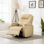 Elektricna ljuljajuca fotelja za masažu od umjetne kože krem