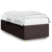 Vidaxl Posteljni okvir brez vzmetnice temno rjav 80x200 cm blago