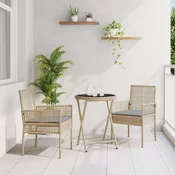 Bistro set za vrt 3 pcs Bež poliratan