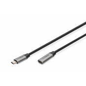 Digitus | USB podaljšek | Ženski | 24-pinski USB-C | Moški | Črn | 24-pinski USB-C | 1 m
