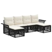 Sjedeća garnitura za vrt 6 kom. Crna poliratan 70.5 x 62 x 70 cm