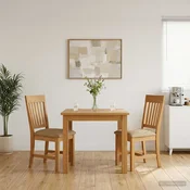 vidaXL vidaXL Jedilni stol 2 pcs Masivno hrastovo les Bež 45 x 54 x 100 cm, (5000296811)