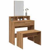 toaletni stolac Artisan hrast 70x35x45 cm izradeno drvo
