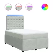 vidaXL vidaXL Box spring postelja z vzmetnico svetlo siva 120x190 cm žamet, (21305797)