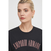 Pamucna majica Emporio Armani za žene, boja: crna