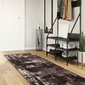 vidaXL Preproga runner MARSA Črna 100 x 400 cm Poliester in PVC