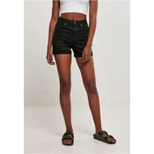 Womens Organic Stretch Denim 5 Pocket Shorts, Black Washed