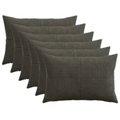 vidaXL Prevleka za blazino 6 pcs ALMELO Antracit 30 x 50 cm korduroy