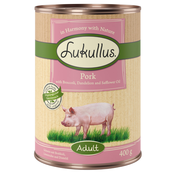 10 + 2 gratis! 12 x 400 g Lukullus Naturkost - Adult svinjetina (bez žitarica)