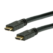 VALUE Value HDMI priključni kabel HDMI-A  vtič\, HDMI-A  vtič 20.00 m črna 14.99.3453 #####4K UHD\, zaščiten\, aktivno z ojačitvijo signala HDMI kabel, (20415252)