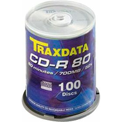 CD-R medij TRAXDATA 700MB 52x speed Spindle 100/1