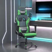 Vidaxl vidaXL igralni stol z naslonom za noge, črno-zelen, umetno usnje