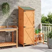 vidaXL Vrtno skladišče Rjava 59,5 x 56 x 176,5 cm Inženirski les
