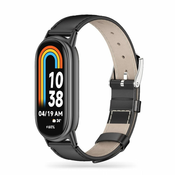 Tech-protect Leatherfit pašček za Xiaomi Smart Band 8, black