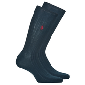 Polo Ralph Lauren Nogavice ASX71 RIB EGYPTIAN-SOCKS-2 PACK Modra