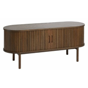 TV bench LYNGVIG tambour doors dark oak