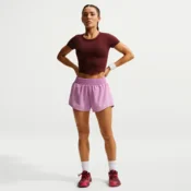 Nike One Womens Dri-FIT Mid-Rise 8cm (approx.) Brief-Lined Shorts - Purple - Polyester