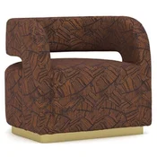 Casa Padrino luxury armchair brown/black/brass 75 x 73 x H. 70 cm - Living room armchair - Hotel armchair - Living room furniture - Hotel furniture - Luxury furniture - Luxury furnishings