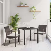 Vrtni set za objed 3 pcs Smeda i crna PE ratan