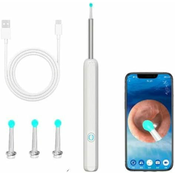 Netscroll Orodje za odstranjevanje ušesnega masla s kamero, brezžični čistilec ušes z LED lučko, vizualni endoskop za iOS & Android, večnamenski mikroskop za insekte & rastline, USB-C polnjenje,EarStick