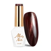 shumee Hibridni LED/UV gel lak za nohte, rdeči, mačje oko, št. 236, Molly Nails hema/Di-hema Free 8 g