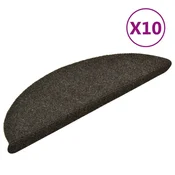 Vidaxl Preproge za stopnice samolepilne 10 kosov 56x17x3 cm antracitne polkrožne