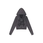 Ed Hardy Jopa na zadrgo Stay True črna/črn denim/srebrna