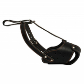 Usnjen pasji nagobčnik Collar, črn – staffordshirski terier