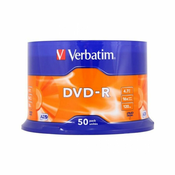 Verbatim DVD-R Matt Silver, DVD-R, 120 mm, Kutija s osovinom, 50 kom, 4,7 GB