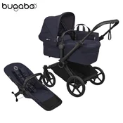Bugaboo - Voziček Donkey 6 Mono, Black/Deep Indigo-Deep Indigo