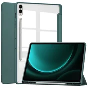 GS Ovitek za Samsung Galaxy Tab S9 FE+ Plus, Smartcase Hybrid, z držalom za pisalo, zelen