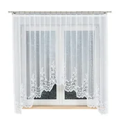 shumee Berenika - Že izdelana žakard zavesa z izrezom na dnu - 300x170 cm - bela