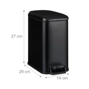 Northix Kopalniški koš za smeti 5 l Softclose z nožnim pedalom