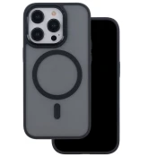 Silikonski ovitek MagSafe za iPhone 16 Pro - prozorno črn