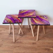 Hanah Home Set klub stočića 3Shp9, 3 komada, Šarena