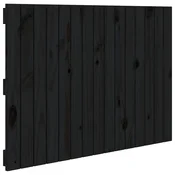 Vidaxl Stensko posteljno vzglavje črno 95,5x3x60 cm trdna borovina