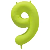 Amscan Folija balon za rojstni dan številka 9 - neonsko rumen 86 cm