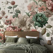 Tapeta vintage pastelne rože - 490x330